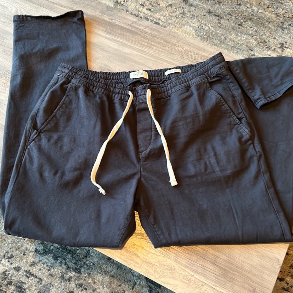 Marine layer pants with drawstring